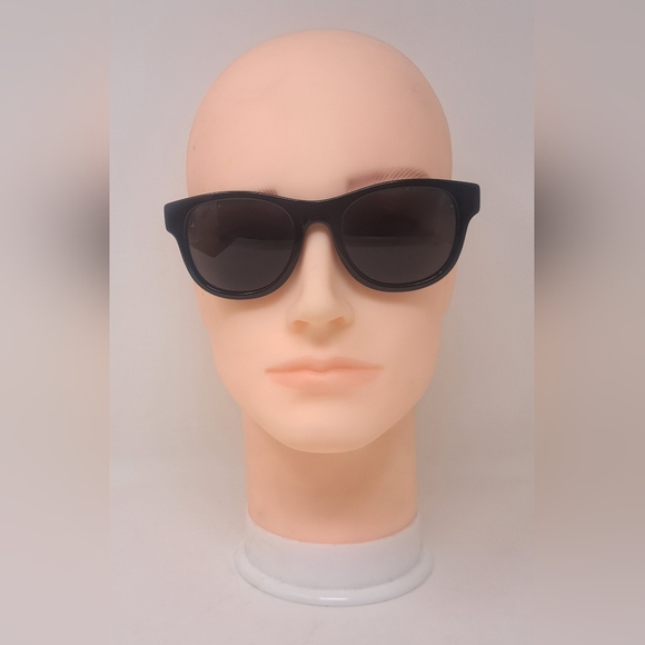 Gucci Men's Sunglasses Black Green Polarized Rectangle GG0003S 52mm 52-21-145 - Picture 8 of 16